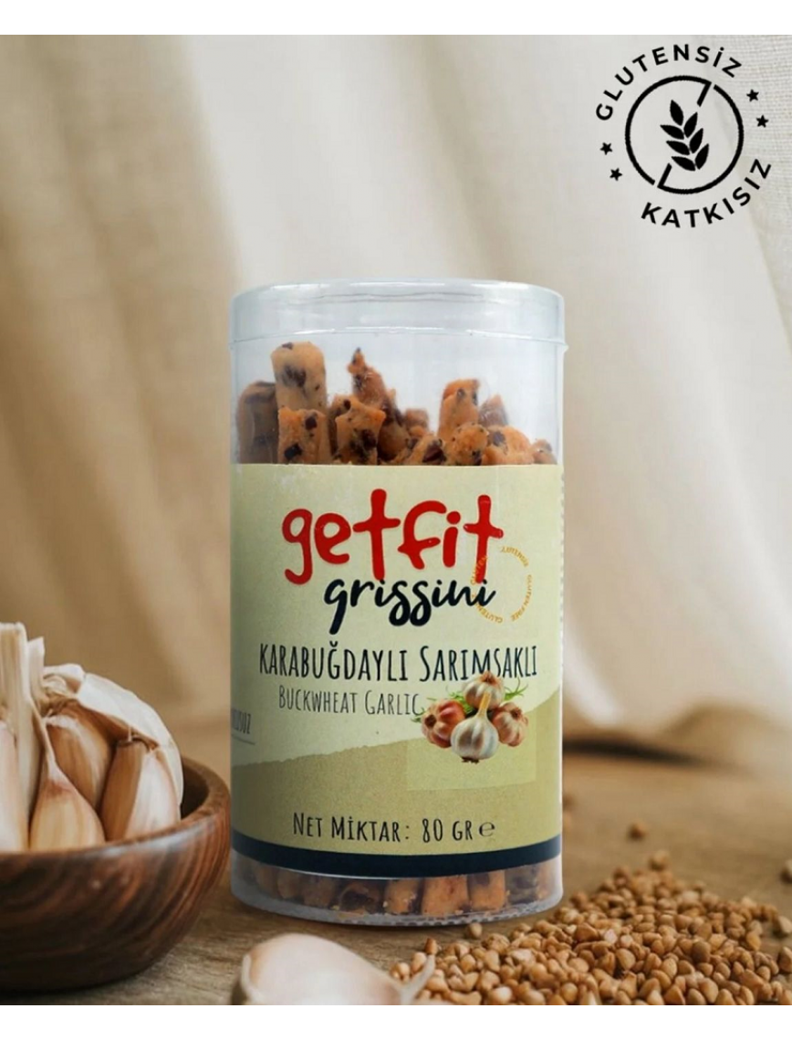 Getfit Grissini Karabuğdaylı Sarımsaklı 80 gr, (Çıtır Çubuk Kraker) Getfit Grissini Karabuğdaylı Sarımsaklı 80 gr, (Çıtır Çubuk Kraker)