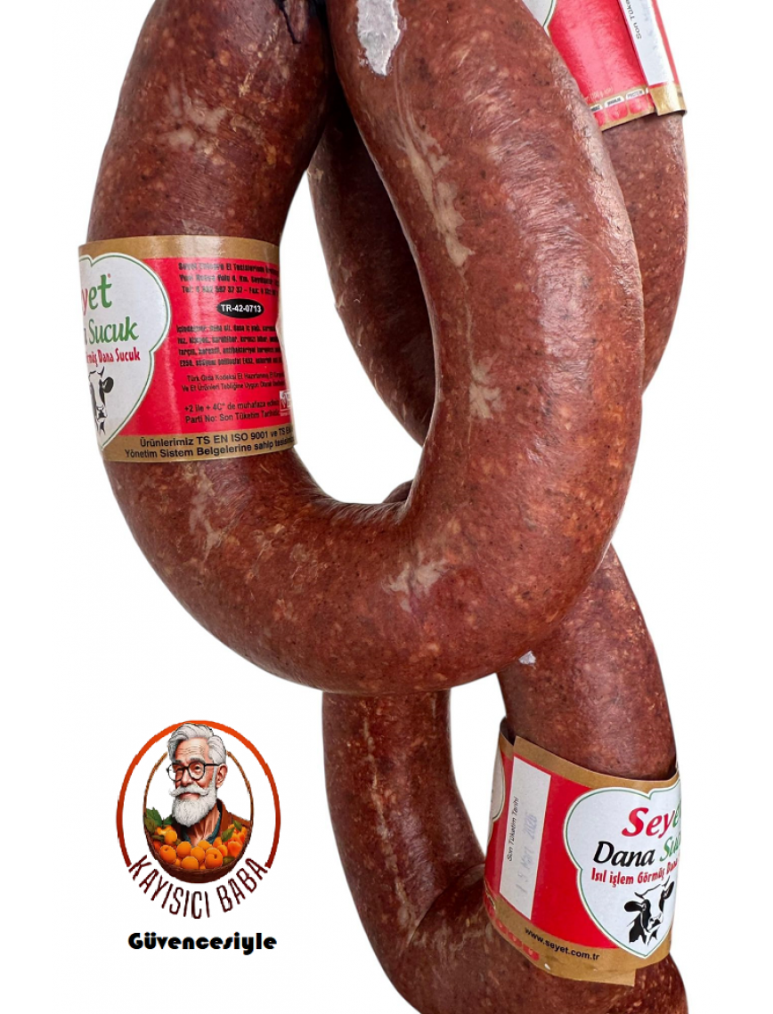 Dana Sucuk (%100 Dana Eti-Isıl İşlem Görmüş) 1 kg. Dana Sucuk (%100 Dana Eti-Isıl İşlem Görmüş) 1 kg.
