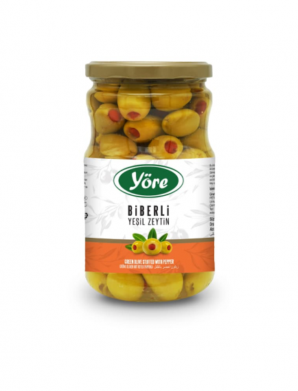 Biberli Yeşil Zeytin 400 gr. Biberli Yeşil Zeytin 400 gr.