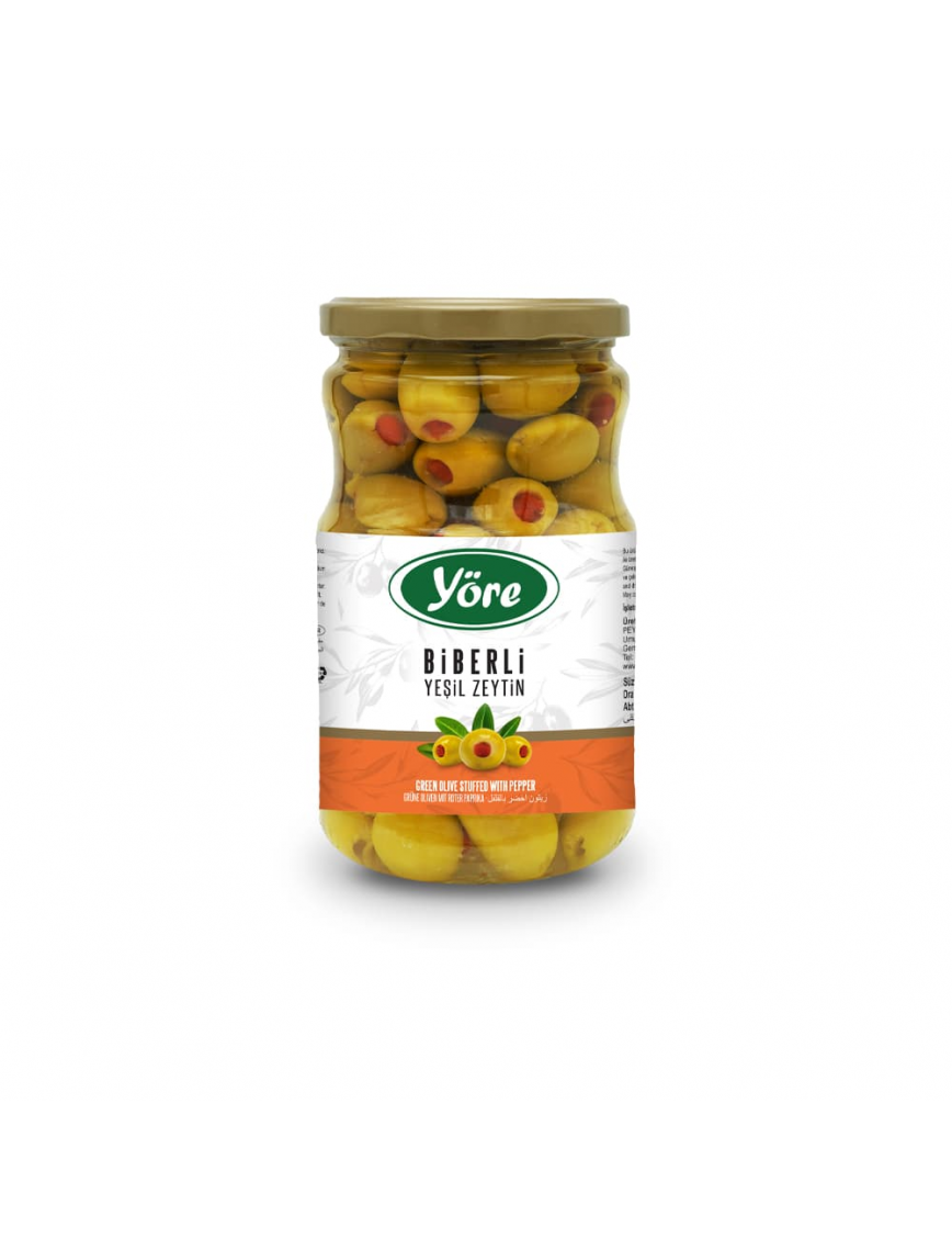 Biberli Yeşil Zeytin 400 gr. Biberli Yeşil Zeytin 400 gr.
