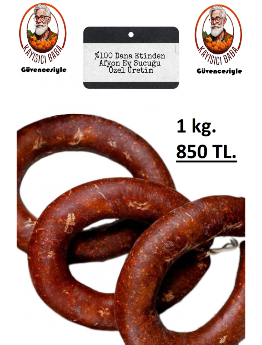 Dana Sucuk 1 Kg. ACISIZ (%100 Dana Eti-Afyon Özel Üretim) Dana Sucuk 1 Kg. ACISIZ (%100 Dana Eti-Afyon Özel Üretim)