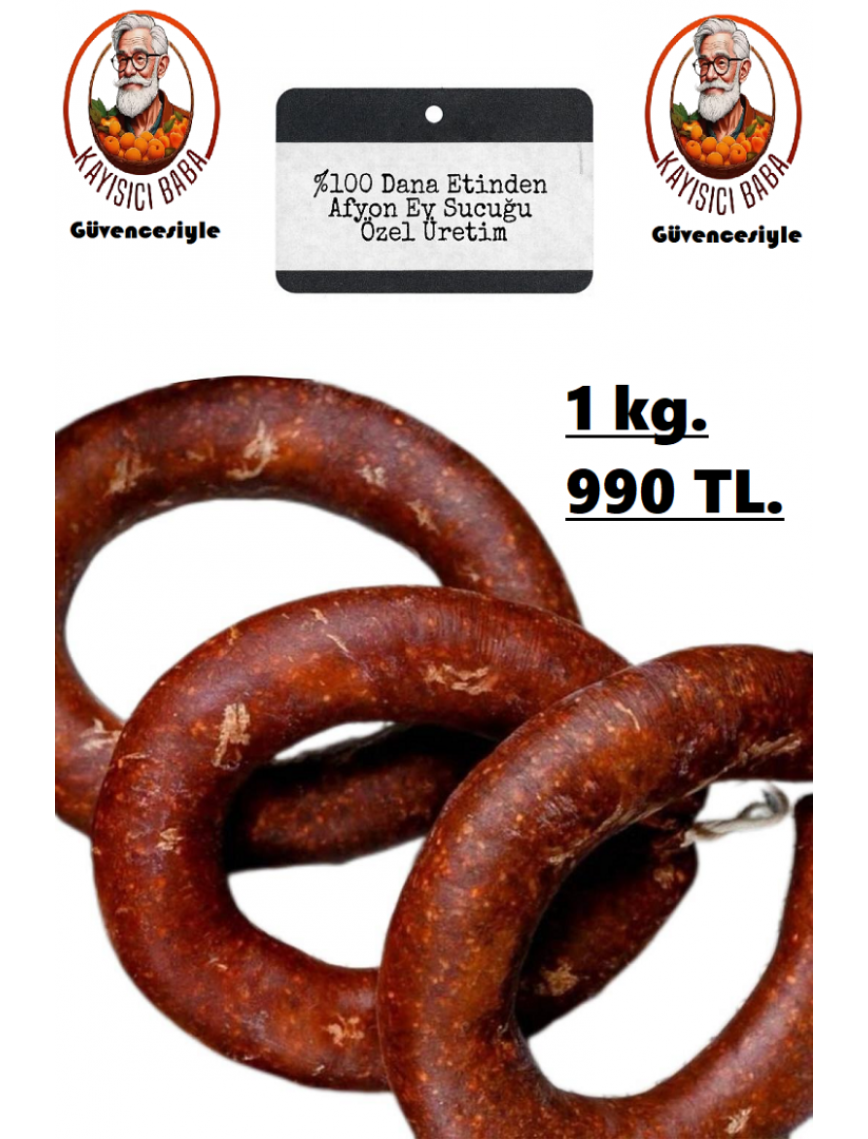 Dana Sucuk 1 kg. ACILI (%100 Dana Eti-Afyon Özel Üretim) Dana Sucuk 1 kg. ACILI (%100 Dana Eti-Afyon Özel Üretim)