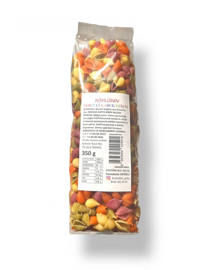 Kabuk Erişte (Sebzeli) 350 gr. Kabuk Erişte (Sebzeli) 350 gr.